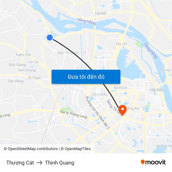 Thượng Cát to Thịnh Quang map