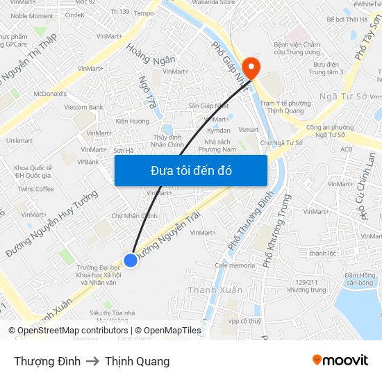 Thượng Đình to Thịnh Quang map