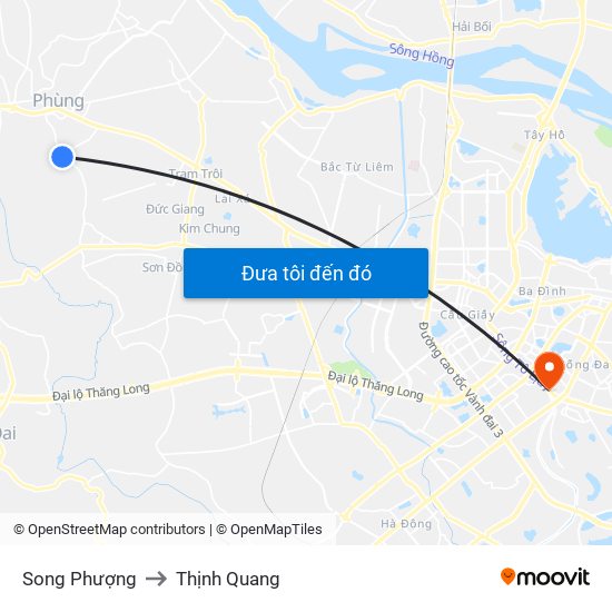 Song Phượng to Thịnh Quang map