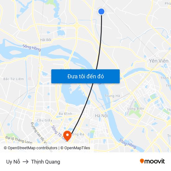 Uy Nỗ to Thịnh Quang map