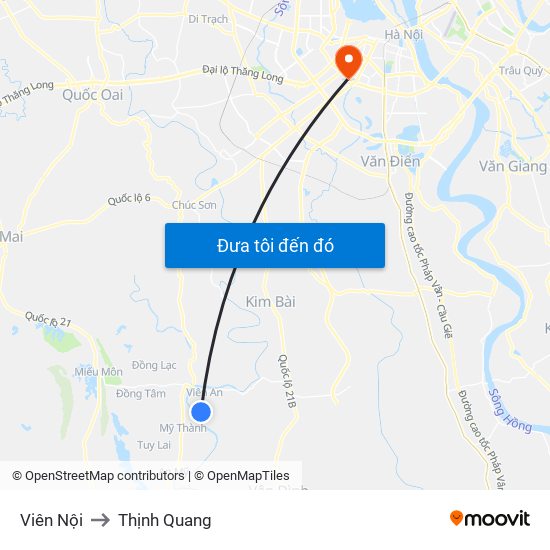 Viên Nội to Thịnh Quang map