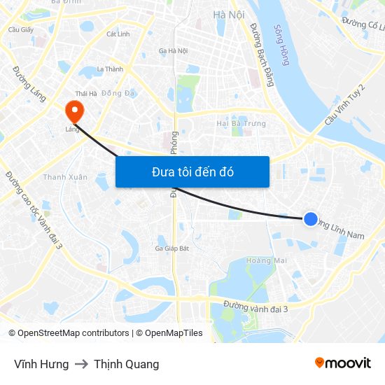 Vĩnh Hưng to Thịnh Quang map