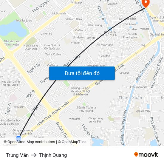 Trung Văn to Thịnh Quang map