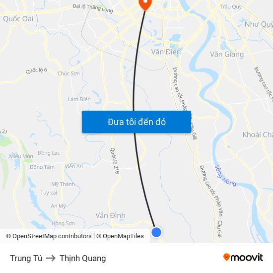Trung Tú to Thịnh Quang map