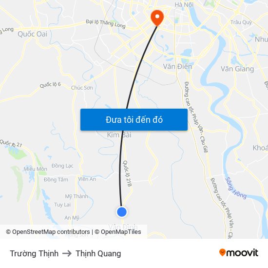 Trường Thịnh to Thịnh Quang map