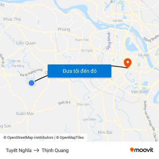 Tuyết Nghĩa to Thịnh Quang map