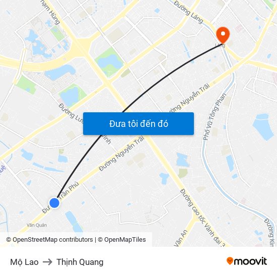 Mộ Lao to Thịnh Quang map