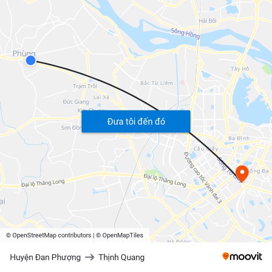 Huyện Đan Phượng to Thịnh Quang map