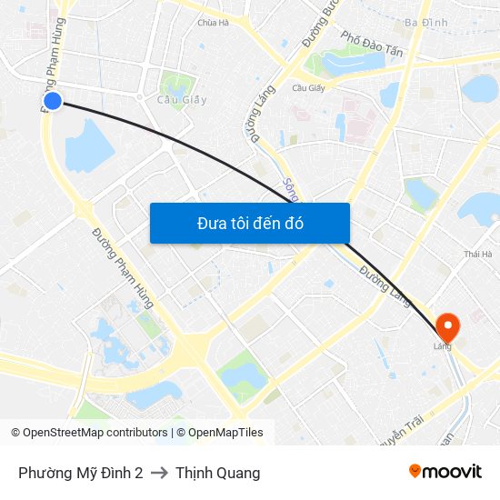 Phường Mỹ Đình 2 to Thịnh Quang map