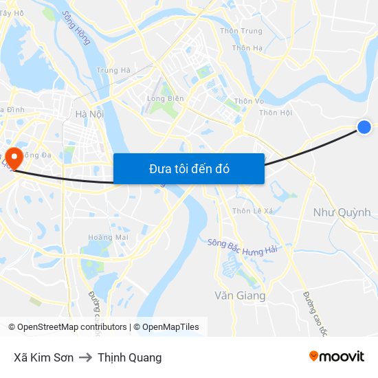 Xã Kim Sơn to Thịnh Quang map