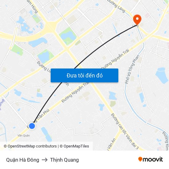 Quận Hà Đông to Thịnh Quang map