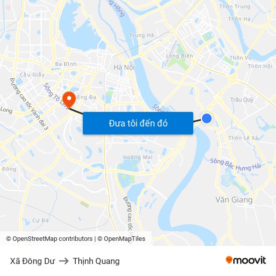Xã Đông Dư to Thịnh Quang map