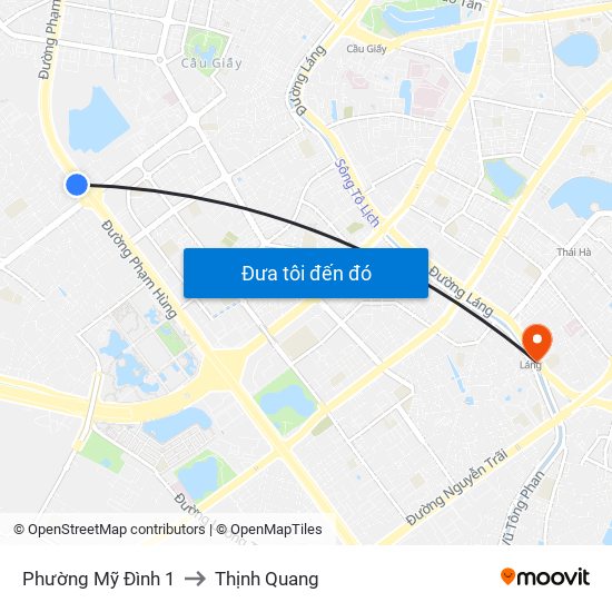 Phường Mỹ Đình 1 to Thịnh Quang map