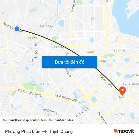 Phường Phúc Diễn to Thịnh Quang map