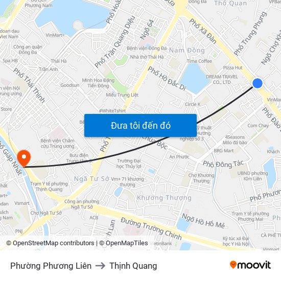 Phường Phương Liên to Thịnh Quang map