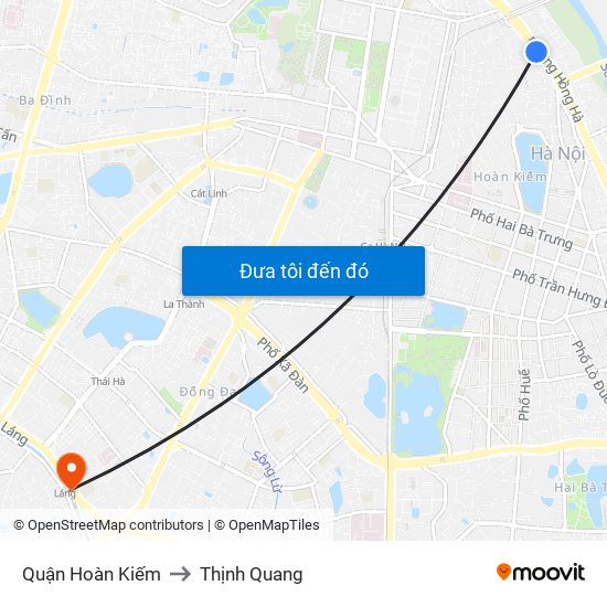 Quận Hoàn Kiếm to Thịnh Quang map