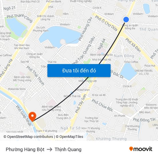 Phường Hàng Bột to Thịnh Quang map
