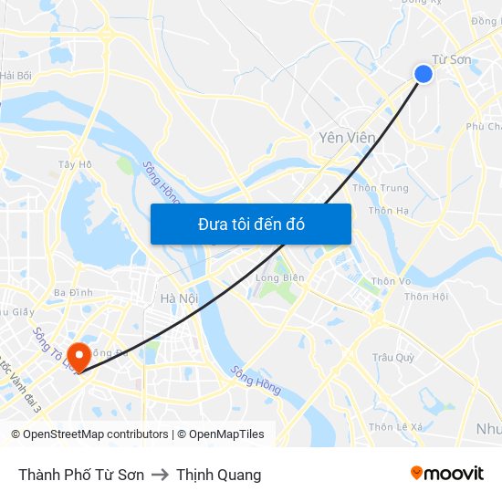 Thành Phố Từ Sơn to Thịnh Quang map