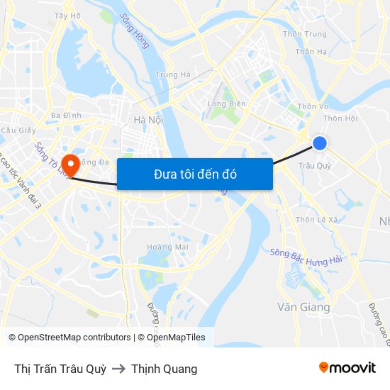 Thị Trấn Trâu Quỳ to Thịnh Quang map