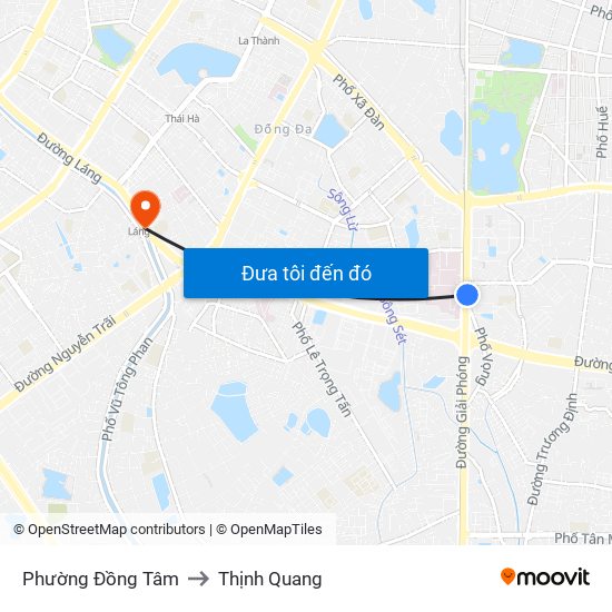 Phường Đồng Tâm to Thịnh Quang map