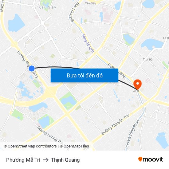 Phường Mễ Trì to Thịnh Quang map