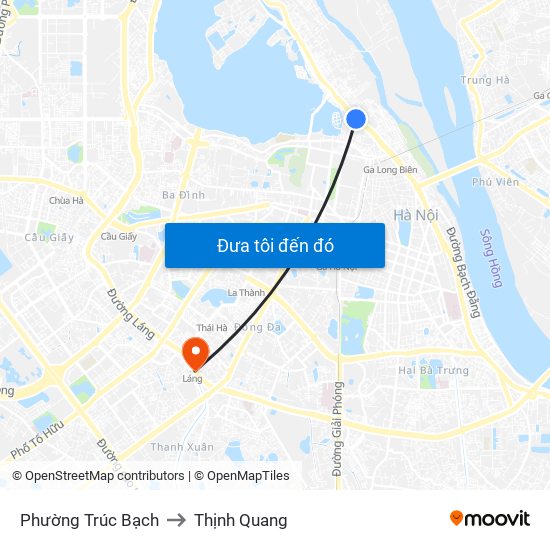 Phường Trúc Bạch to Thịnh Quang map