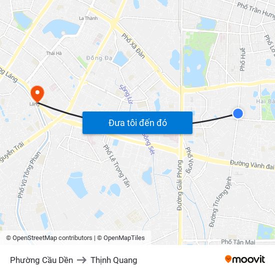 Phường Cầu Dền to Thịnh Quang map