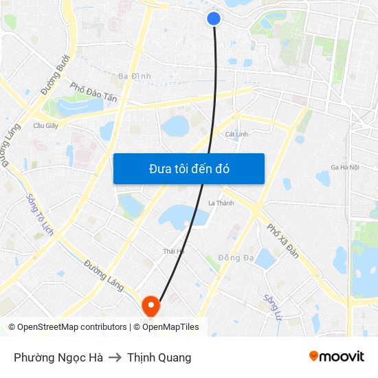 Phường Ngọc Hà to Thịnh Quang map