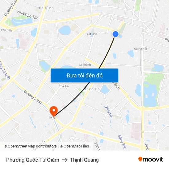 Phường Quốc Tử Giám to Thịnh Quang map