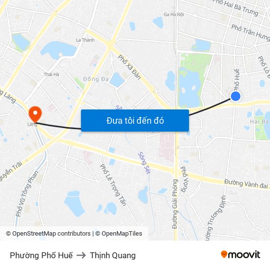 Phường Phố Huế to Thịnh Quang map