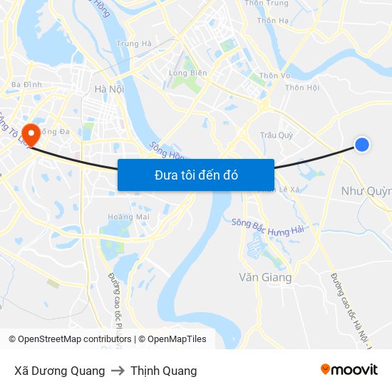 Xã Dương Quang to Thịnh Quang map