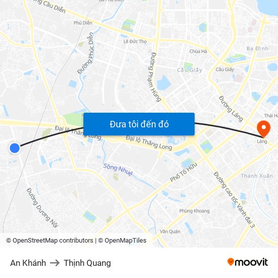 An Khánh to Thịnh Quang map