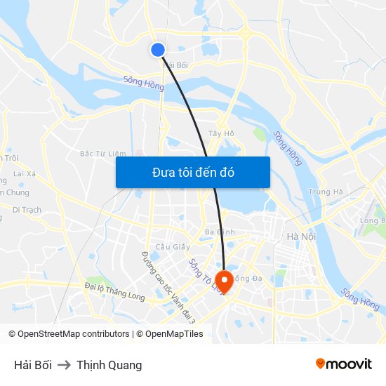 Hải Bối to Thịnh Quang map