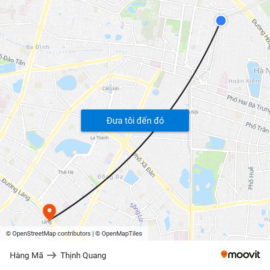 Hàng Mã to Thịnh Quang map