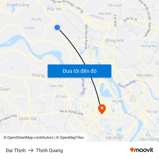 Đại Thịnh to Thịnh Quang map