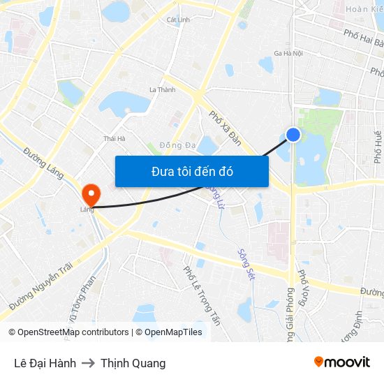 Lê Đại Hành to Thịnh Quang map