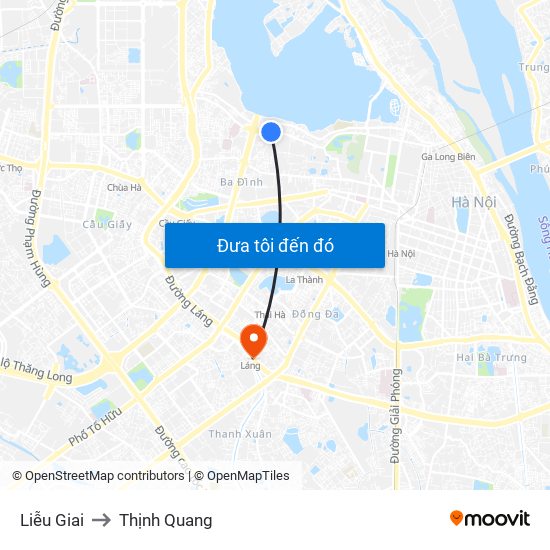 Liễu Giai to Thịnh Quang map