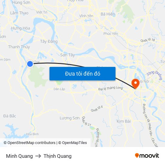 Minh Quang to Thịnh Quang map