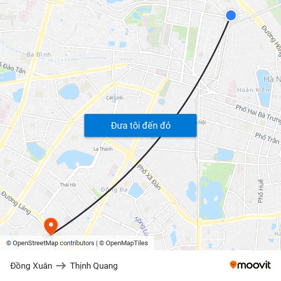 Đồng Xuân to Thịnh Quang map