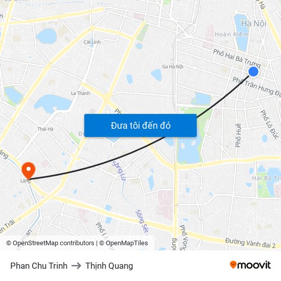 Phan Chu Trinh to Thịnh Quang map