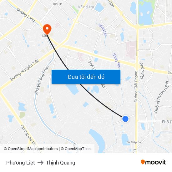 Phương Liệt to Thịnh Quang map