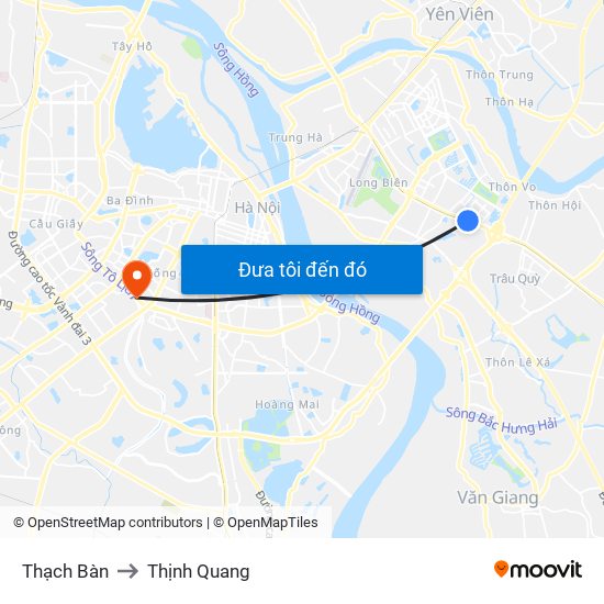 Thạch Bàn to Thịnh Quang map