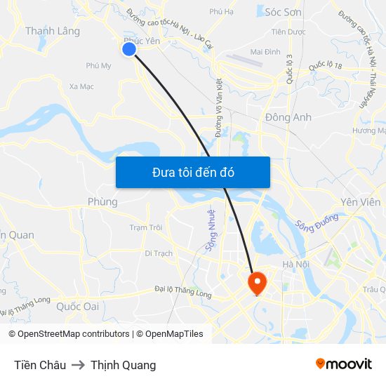 Tiền Châu to Thịnh Quang map