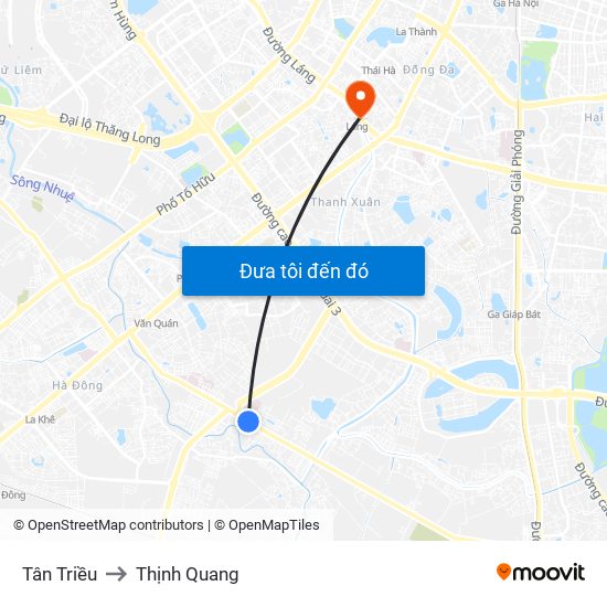 Tân Triều to Thịnh Quang map