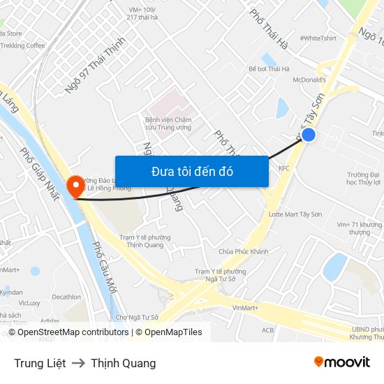 Trung Liệt to Thịnh Quang map