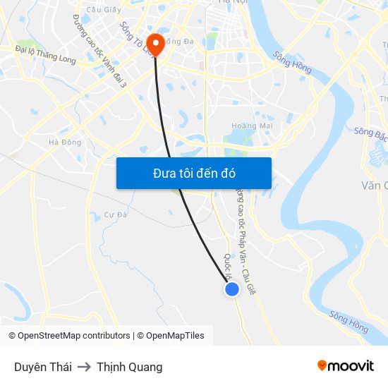 Duyên Thái to Thịnh Quang map