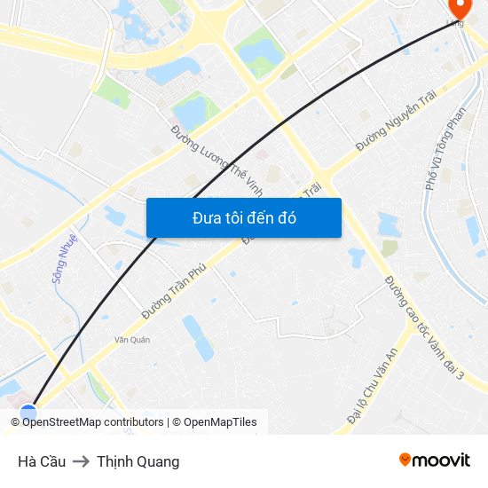 Hà Cầu to Thịnh Quang map