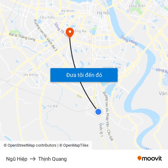 Ngũ Hiệp to Thịnh Quang map