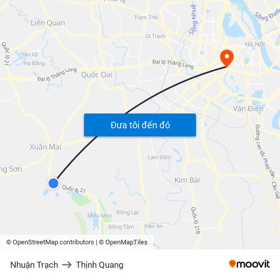 Nhuận Trạch to Thịnh Quang map