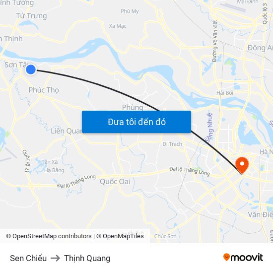 Sen Chiểu to Thịnh Quang map